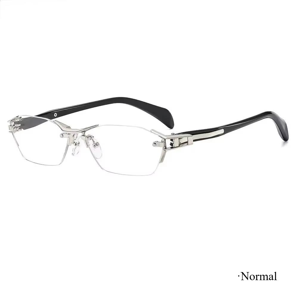 

Business Frameless Reading Eyewear Retro Photochromic Eyeglasses Man Stylish Blue Light Blocking Eyewear Stylish for Woman 2.5
