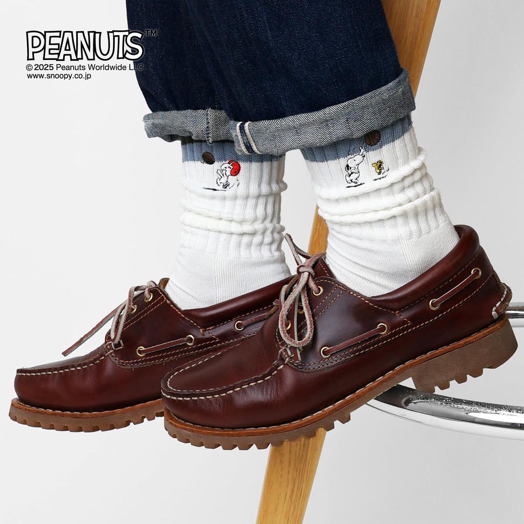 Official Sixtocks Snoopy Merchandise Gift Socks for Men and Made In Snoopy Sports Socks [CHICSTOCKS] Women, Japan, (S, Off-White)