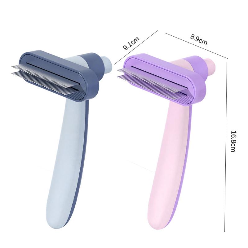 One-Click Self-Cleaning Cat Brush Durable Stainless Steel Deshedding Comb for Cat Dog Pet Grooming Tool for Removing Loose Hair