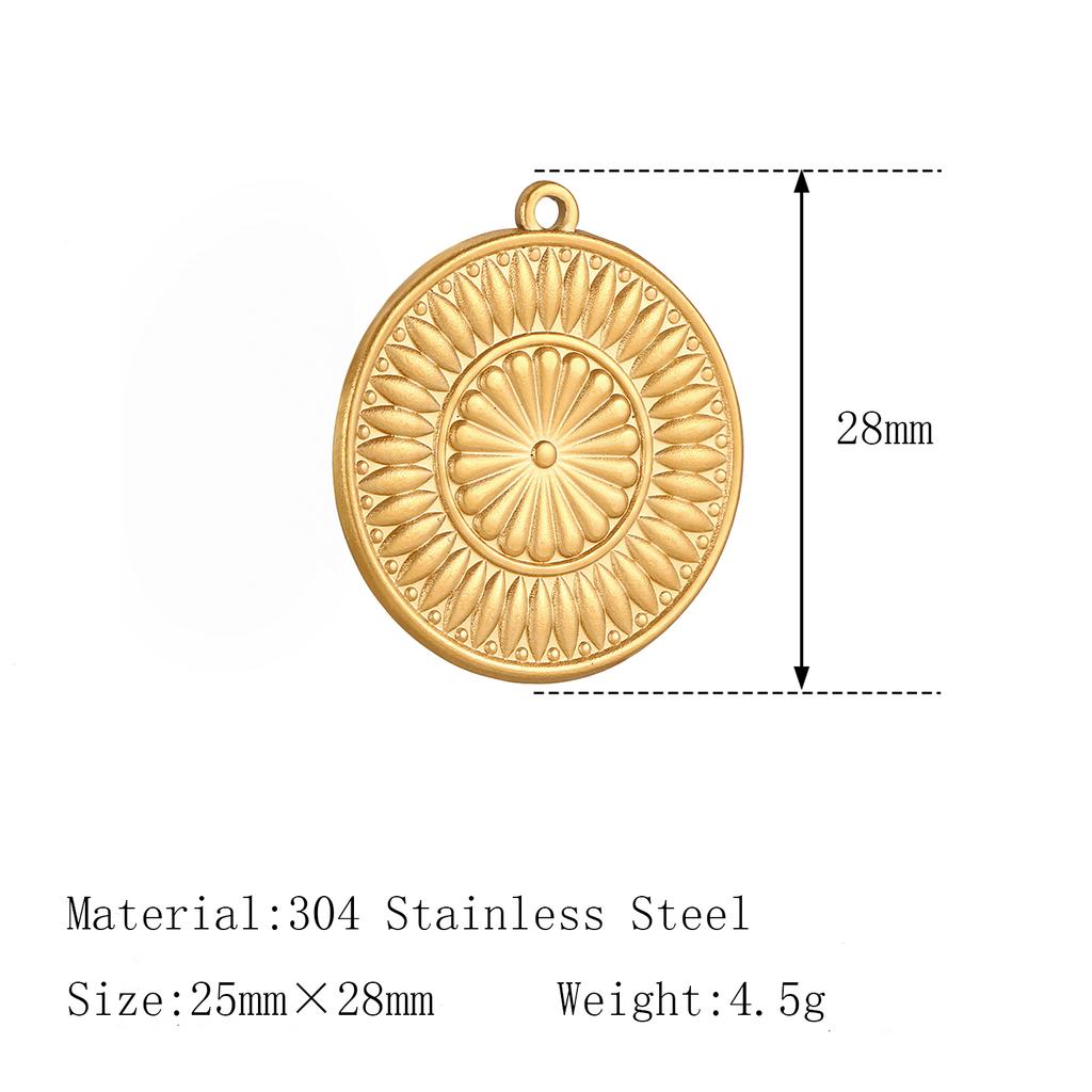 3Pcs Large Heart/Sun Face/Flower Charms Stainless Steel Rectangle Big Pendants for Jewelry Connector DIY Necklace Jewelry Making