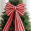 Elegant Christmas Tree Topper Bow Stripe Christmas Wreaths Bow  Store Window