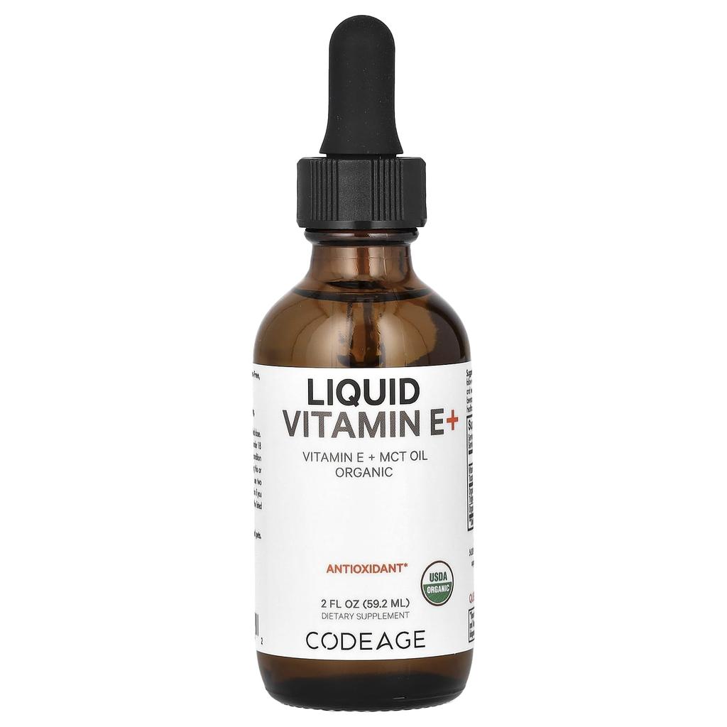 Codeage Płynna witamina E+, bezsmakowa, 2 uncje płynu (59,2 ml)