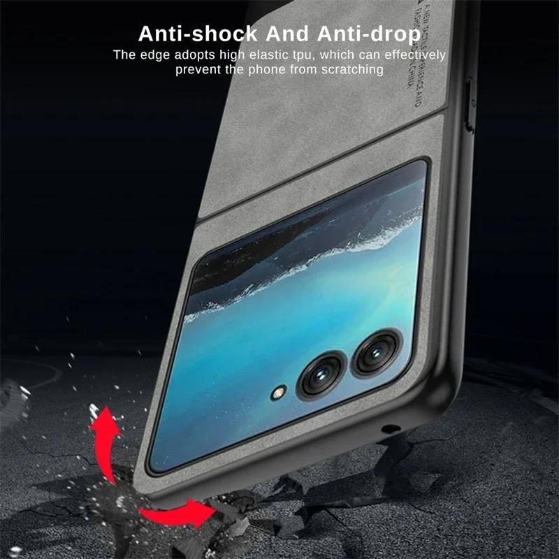 Lambskin Leather Cover for Motorola Razr 60 Ultra /25 Razr 60/50/40 Ultra 60 Ultra Shockproof Hard Plastic Phone Case