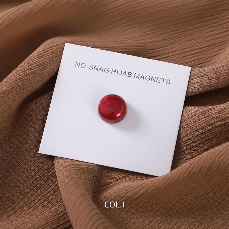 Multi-Color Matte Magnetic Muslim Hijab Pins Ramadan Women Scarf Magnetic Button Buckle Wrap Shawls Brooch Headscarf Accessories