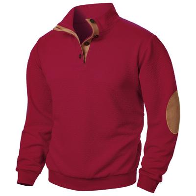 Men's Stand-Up Collar Jacquard Cardigan Sweater