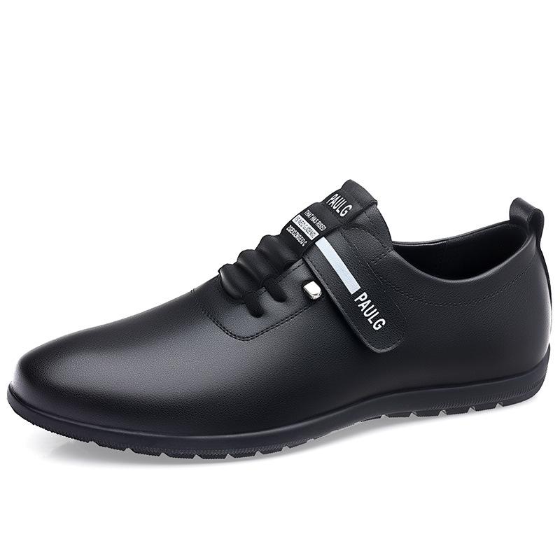 

2025 new solid color business casual leather shoes comfortable soft-soled leather shoes fashion trend versatile breathable leather shoes 48 чорний