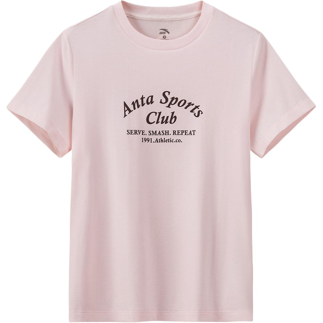 Anta Lifestyle Series Comfortable Breathable Short Sleeve T-Shirt Women tops 162628107-2 S