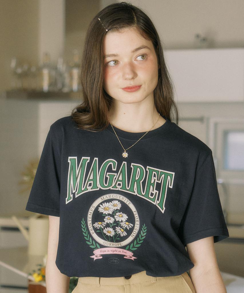OURHOPE Margaret Artwork T-Shirt - Navy