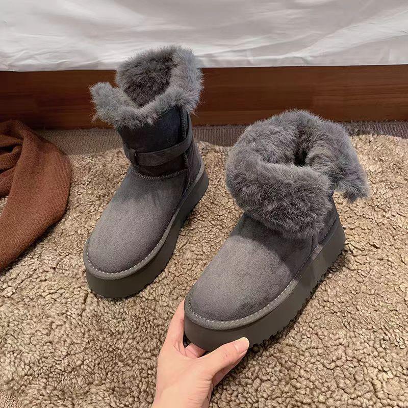 [Fanfna] Snow boots 2025 winter new thick-soled Northeast fluffy piled thickened warm and wear-resistant cotton boots