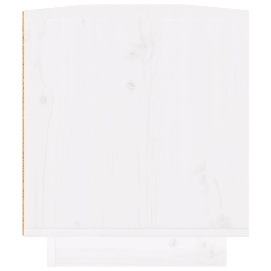 TV Cabinet White 110 x 34 x 40 cm Solid Pine Wood