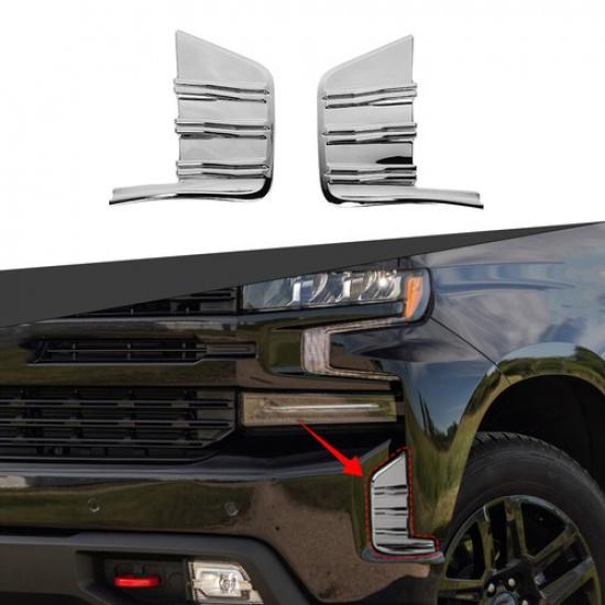 Car Front Bump Side Cover Trim Bezels For Chevy Silverado 1500 - Chrome