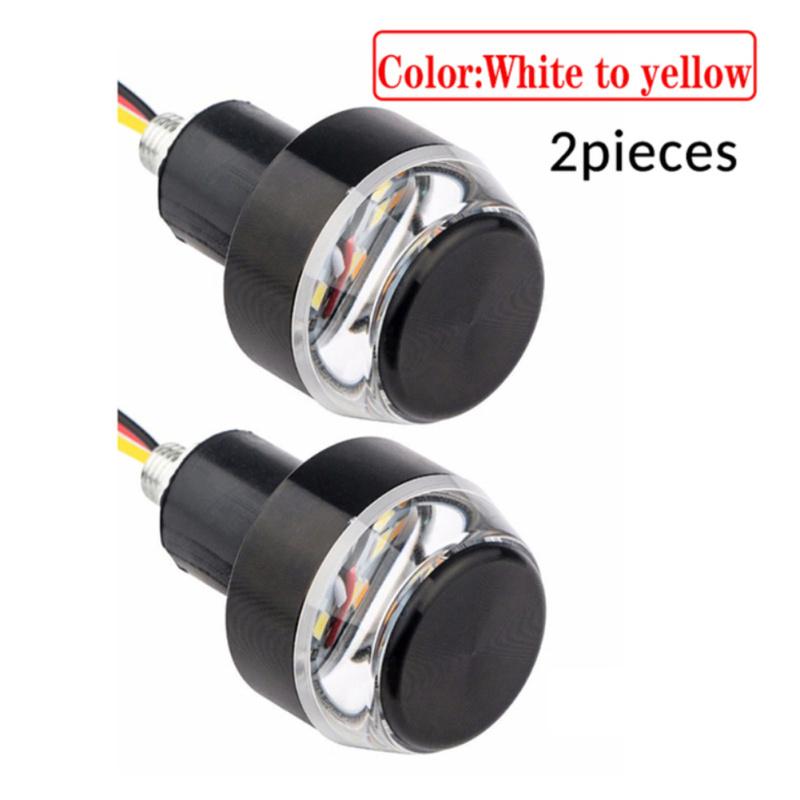 2pcs 12v Cnc Turn Signal Motorcycle Led Handle Bar End Blinker Flashing Lamp For 22mm Handlebar