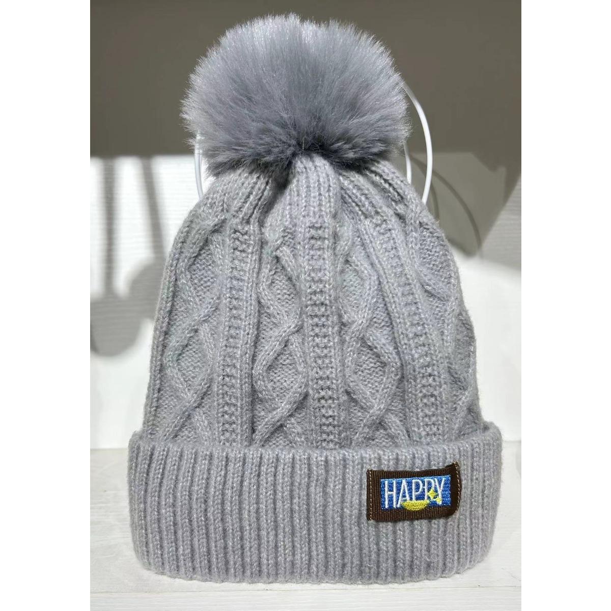 

Новые простые утепленные модные вязаные женские шапки, модная шерстяная шапка на осень и зиму, красивая шапка one size серый