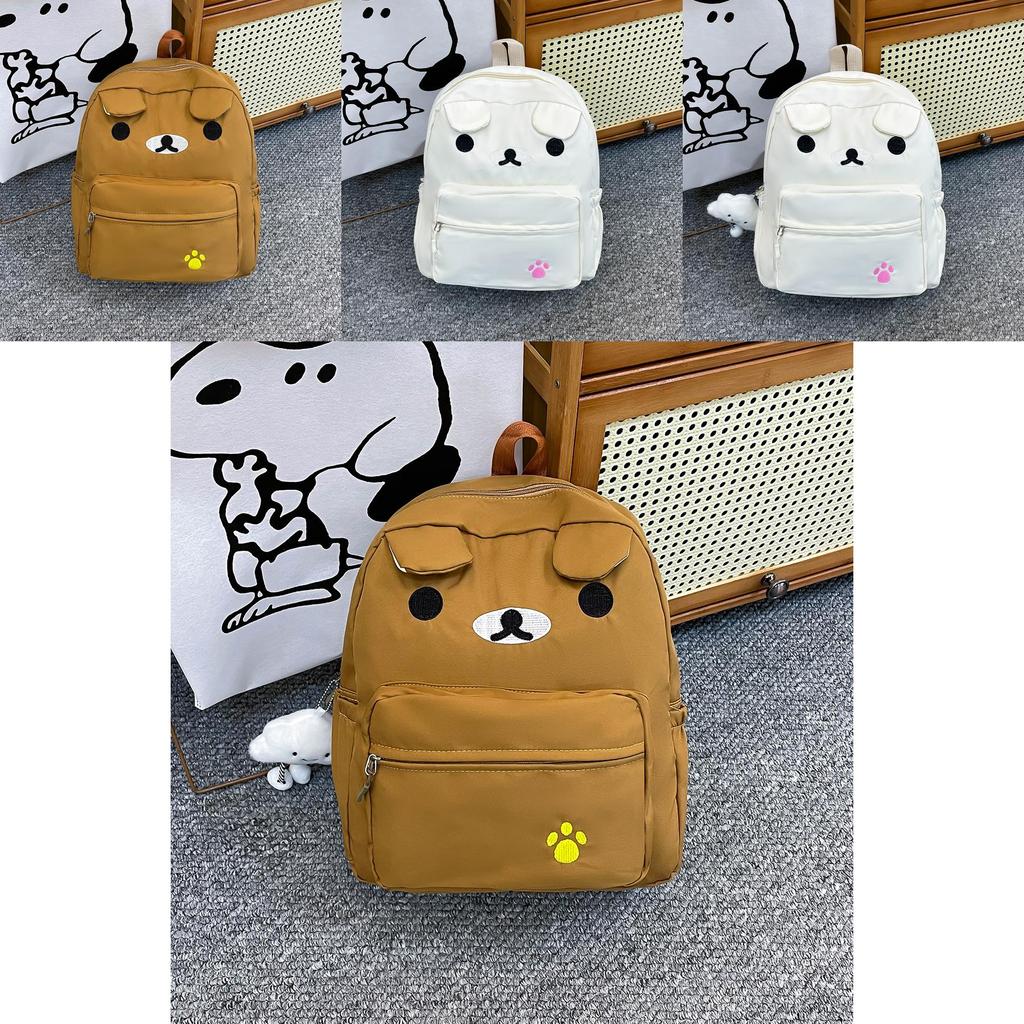 Cartoon Bear Backpack For Girls With Breathable Nylon And Air Cushion Straps For Daily Use