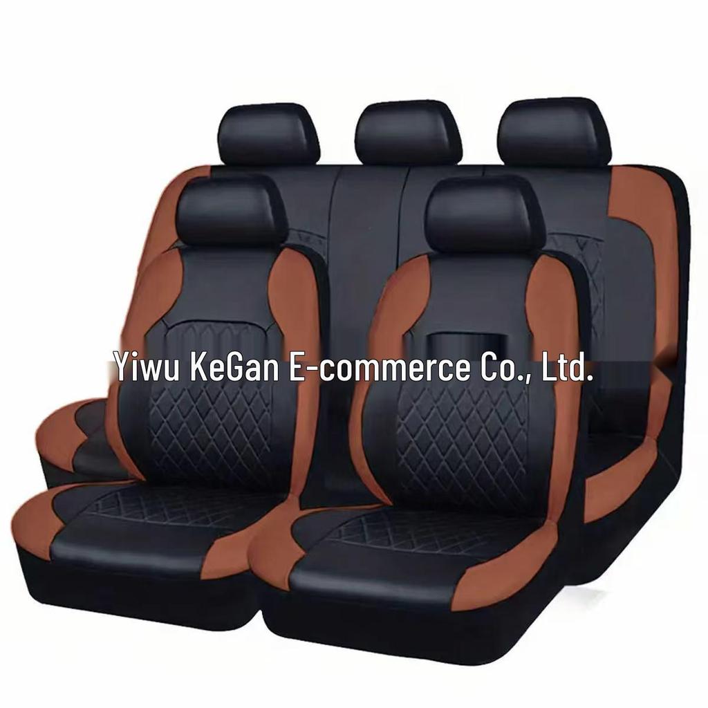 Funda de Asiento Automotriz Transfronteriza, Patrón Diamante Acolchado, Cuero PU, Cuero Sintético, Estilo Euroamericano