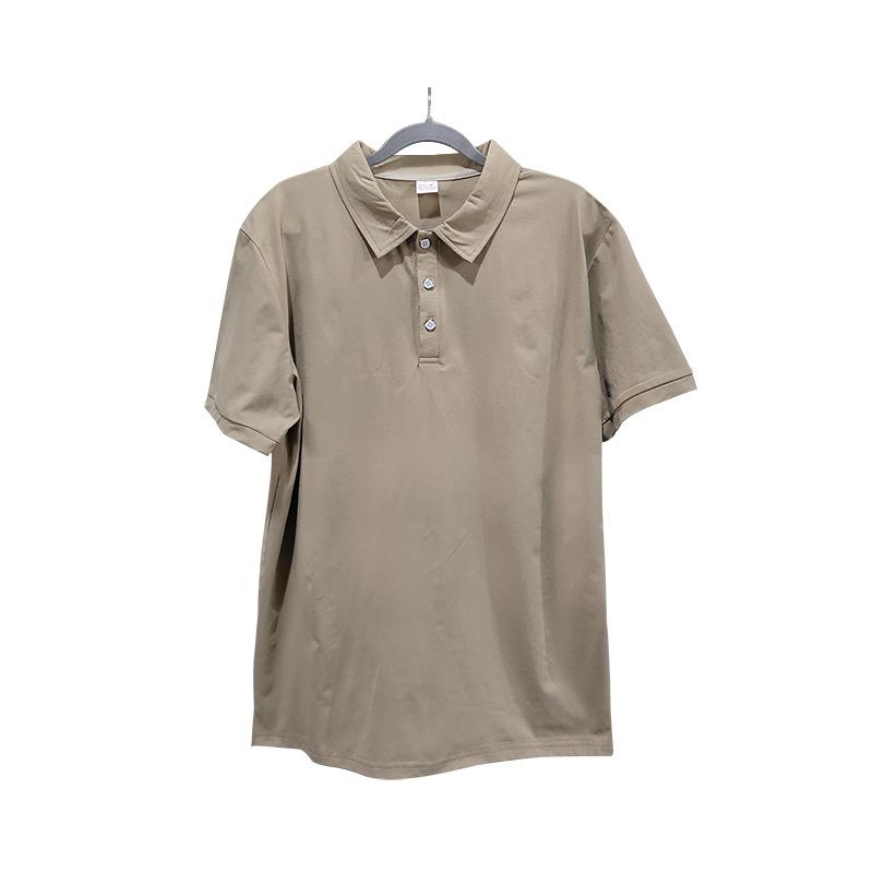 Letní trička Límec Evropský Americký Sport Pánské Keprové Polokošile Módní Ležérní Pánské Jednobarevné Tričko s Krátkým Rukávem