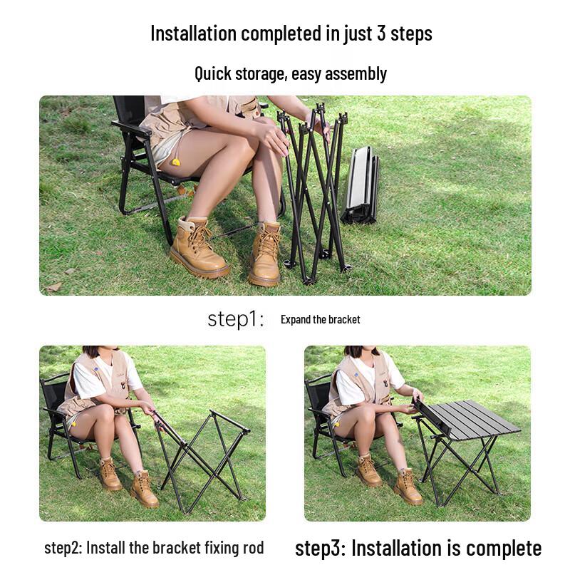 Outdoor Portable X-Leg Roll-Up Camping Table