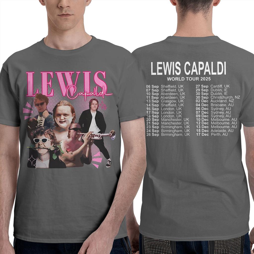 Lewis Capaldi 2026 Concert Accessories TShirts for Men Women Novelty 100 Cotton Graphic Printed Clothes