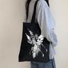 Japanese Vintage Ins Gothic Anime Print Canvas Bag Y2k Fashion Punk Women Shoulder Bag Casual Large-capacity Female Shopper Bags