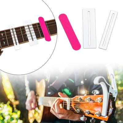 Guitar Fret Repairing Tool Set Guitar Fingerboard Guard Protector Stainless Steel Fingerboard Guards with Sanding Piece