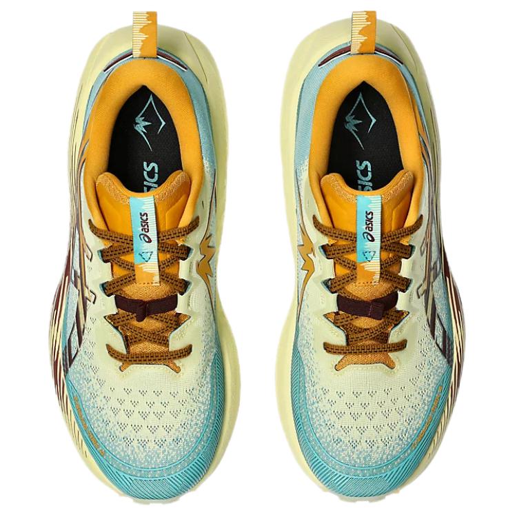 Asics TRABUCO Max 4 Abrasion Resistant Breathable Low Top Trail Running Shoes Men's Yellow Green Sneakers 1011B976-750