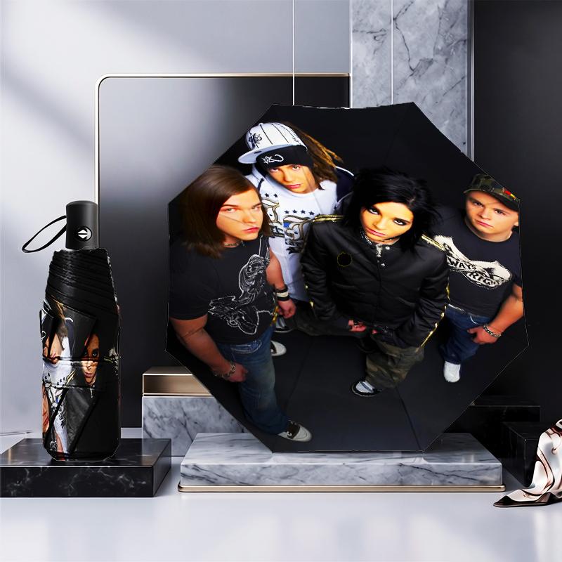 Tokio Band Portrait With Caps Umbrella Folding Umbrella, Automatic Umbrella 8-Frame for Travel, Camping Use Gift for Halloween Christmas
