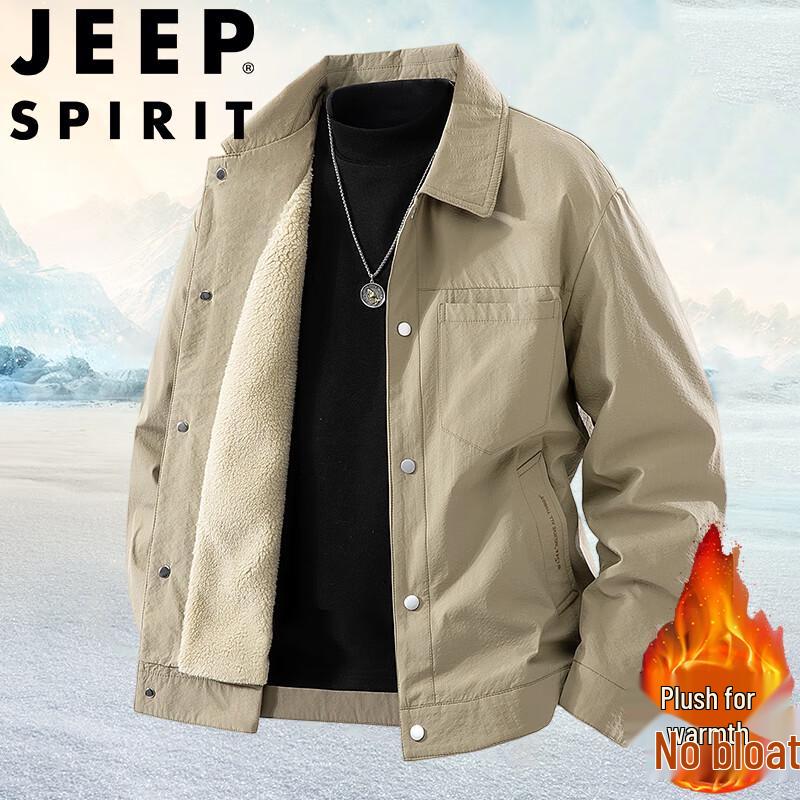JEEP SPIRIT Men's Fleece-Lined Casual Outdoor Jacket