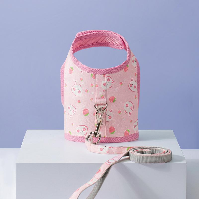 

Кошачий поводок жилетного типа, защита от побега, для выгула, для маленькой собаки, поводок для собаки, для прогулок, для кошки, летний, для выгула, веревка для питомца L (recommended weight 10-7 kg)