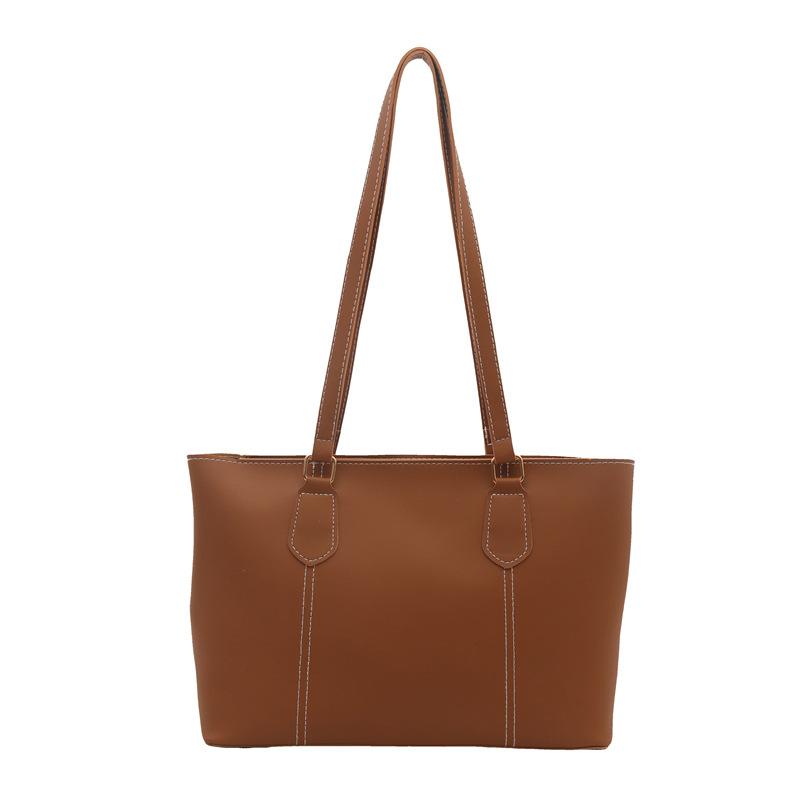 

2025 Autumn New Big Bag Women s Korean Version Trendy Simple Large Capacity Soft Leather Tote Bag Casual Shoulder Bag светло-коричневого
