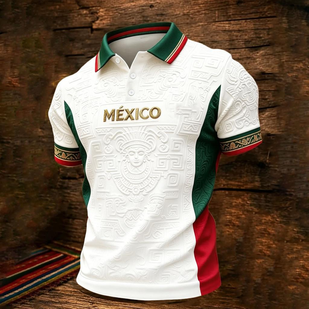 Men's Quick Dry Mesh Golf Shirt Halloween Print Short Sleeve for Summer Casual Wear