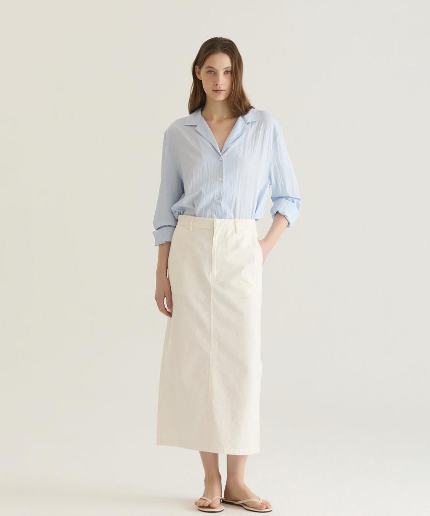 Oteumilkape Straight Cotton Skirt - White