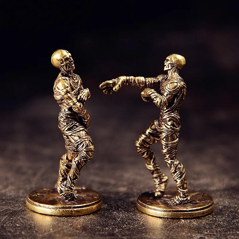 copper Solid Death Zombies Small Statue Vintage Characters Miniatures Figurines Desktop Decorations Crafts Home Decors Ornaments
