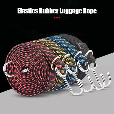 Elastic Bungees Cords with Hook Heavy Duty Luggage Bungee Strap Anti Slip Flat Elasticity Rope for Motorcycle Bicycles Moving