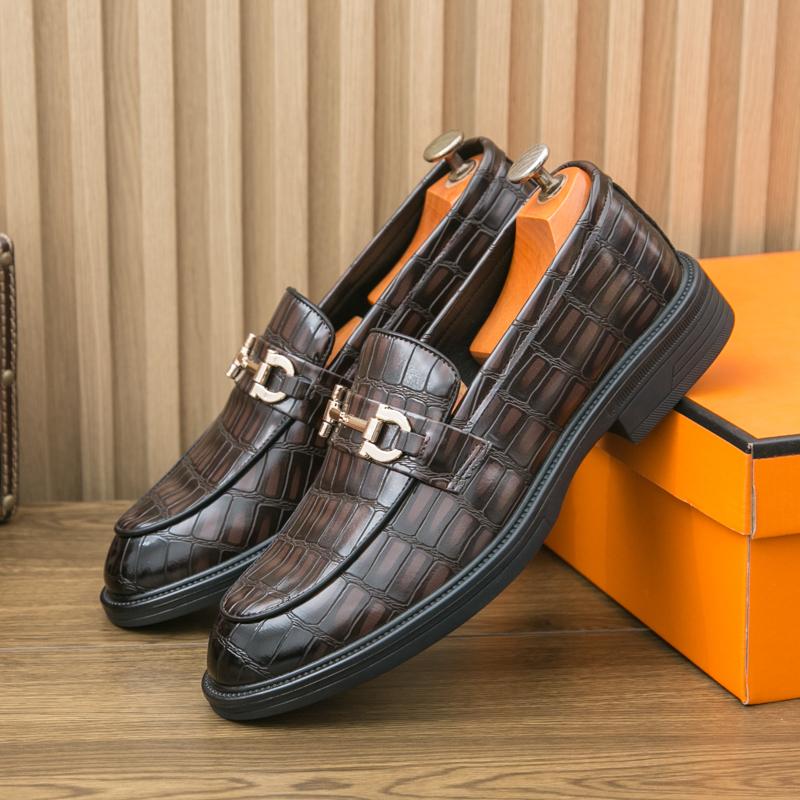 Platform Loafers Men Leather Shoes Outdoor Fashion Breathable Slip-On Loafer Shoe Mens Casual Shoes Handmade Men's Dress Shoes