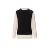 Langzi Elegant Pure Wool Faux Two-Piece Design Knit Sweater