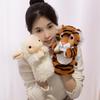 Forest Animal Hand Puppets: Tiger, Elephant, Leopard, and Lamb Figurines for Storytelling and Play