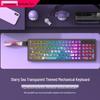 Langtu GK102 Wireless Bluetooth Wired Mechanical Keyboard - Transparent Customizable Design for Girls, Office, and e-Sports Gaming.