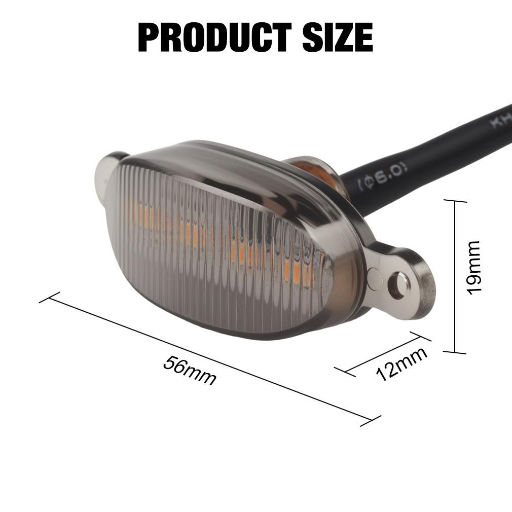 4Pcs/set Universal Car Front LED Grille Light Smoked Yellow Amber Lights Wire Harness Daytime Running Grill Light Fog Lamp for Off Road Truck SUV