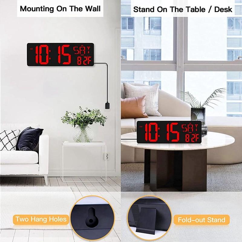 Clock 16.5 Inch LED Display Count Electronic Clock Home Office Classroom Wall Clock Multifunctional Large Digital Timer