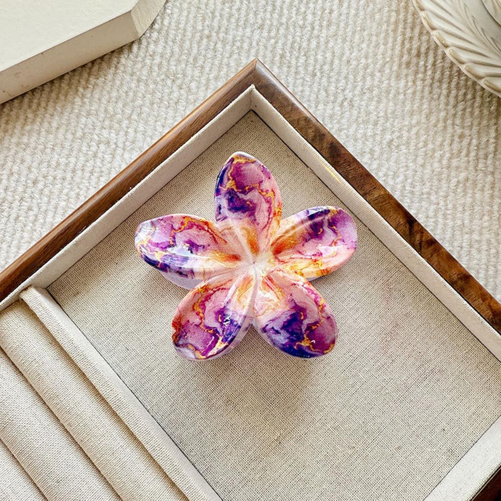 Clipsuri de păr cu flori Hawaii de 8 cm pentru femei, la modă, cu frangipani, tip clește rechin, agrafă de păr cu flori strălucitoare, accesorii de păr pentru fete