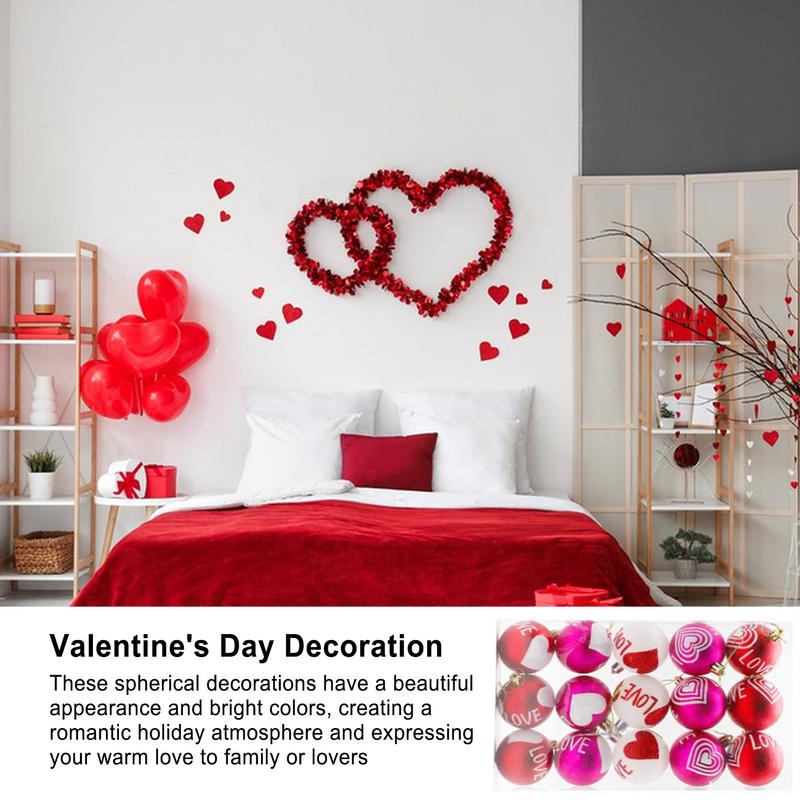 Red Wedding Decorative Balls Valentine's Day Heart Ornaments Valentine's Day Decoration Props Balls For Home Valentine's Day