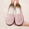 Hollow Soft Sole Mom's Shoes Sandals Summer Comfort Flat Sole Women's Shoes Hole Leather Shoes Middle and Old Age Shoes 2024