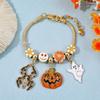 Halloween Pumpkin Charm Bracelet With Micro Inlay Zirconia For Unisex Costume Accessory