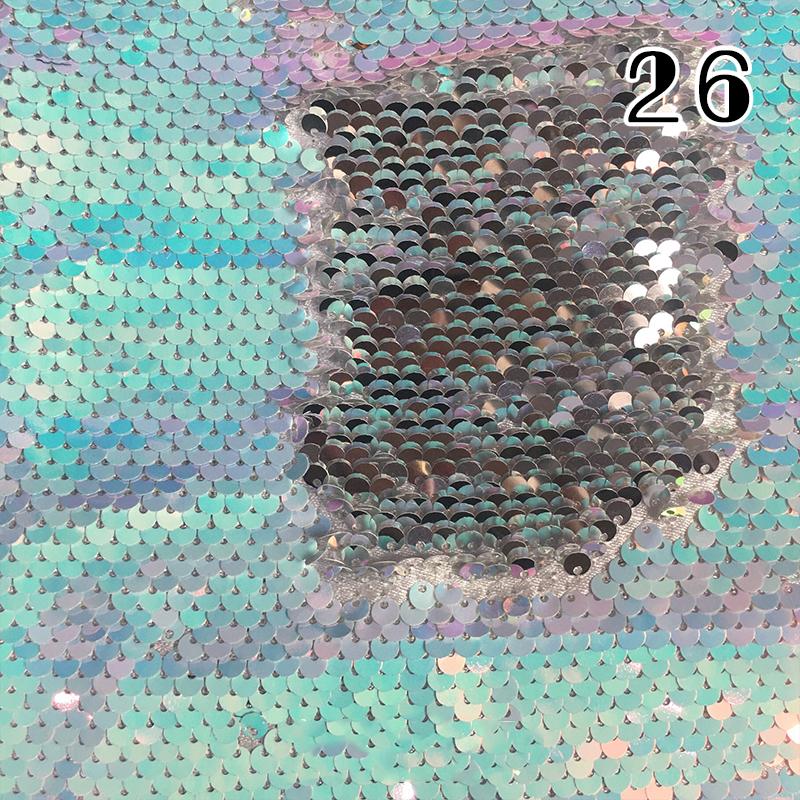 100x130cm Oboustranná 5mm Látka s rybími šupinkami Reverzibilní látka s flitry DIY Řemesla Šití Oděv Boty Pozadí Dekor