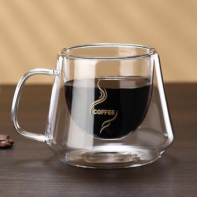 200ml Doppelwandiges Glas Kaffeetasse Hitzebeständige Espressotasse Thermoisolierte Tasse Für Latte Cappuccino Tee Wasser Trinkgeschirr Set
