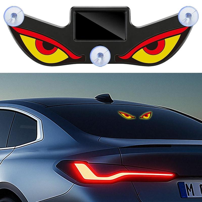 Solar Powered Suction Cup Car Neon Light Wireless Demon Eye LED Ambient Light USB Rechargeable Atmosphere Breathing Lamp Decor