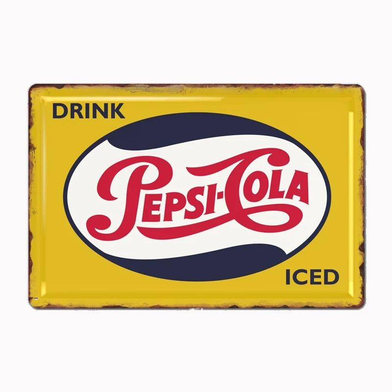 Vintage Pepsi Metal Tin Signs - Classic Art Posters, Nordic Style Wall Decor for Home Kitchen Club Pub