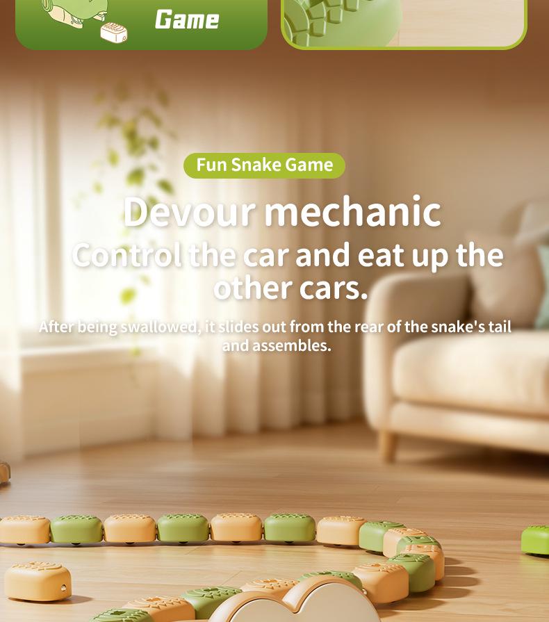 Remote Control Electric Snake Toy - Interactive Magnetic Track Game for Kids and Parents
