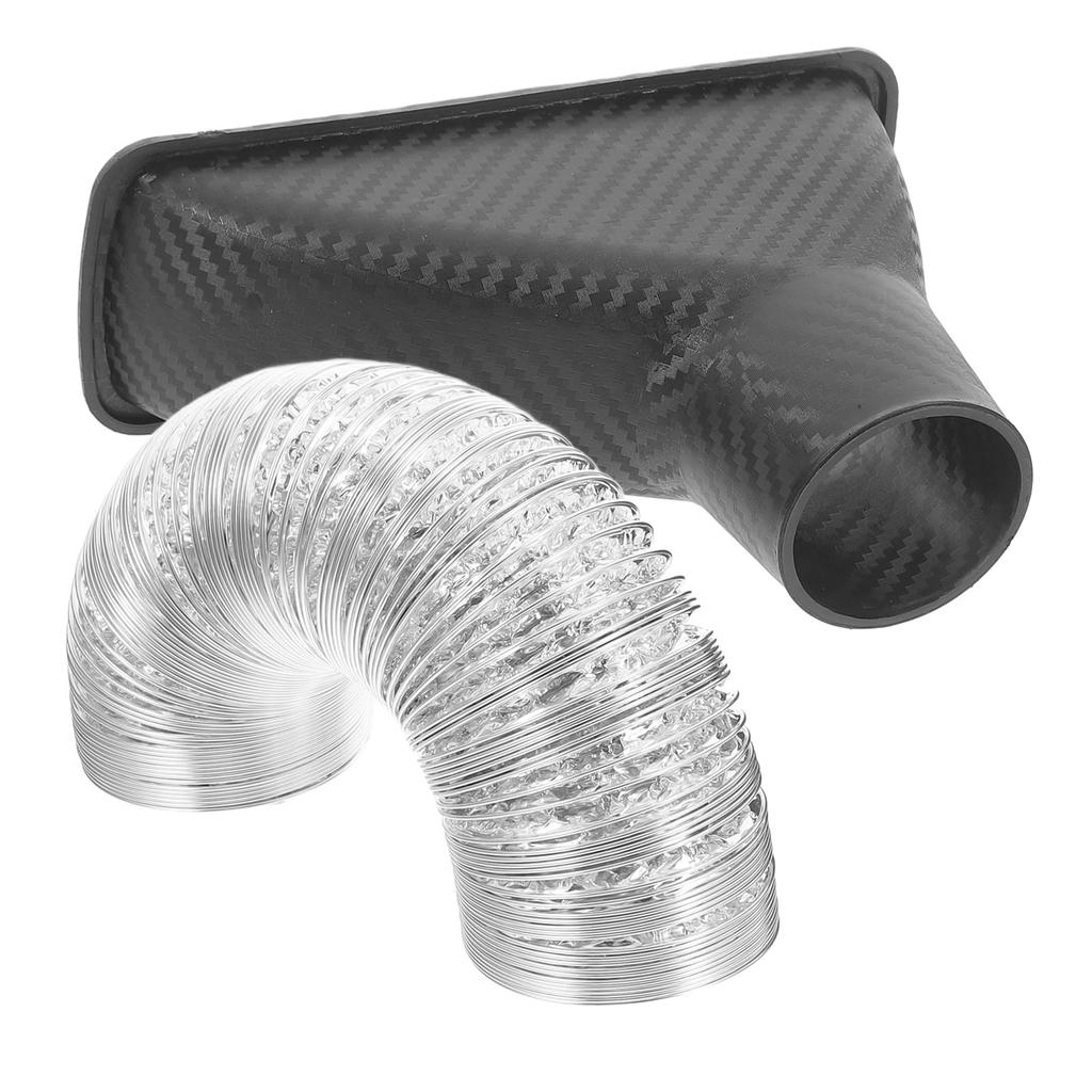 ledmomo 2-Piece Carbon Fiber Air Intake Duct Hose for Cars, Universal Dry Carbon Fiber Air Intake Duct, Expandable Hose, Car Supplies, DIY