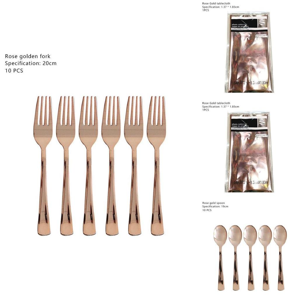Elegant Rose Gold Stamping Party Tableware Supply Decor For Wedding And Birthday Celebrations